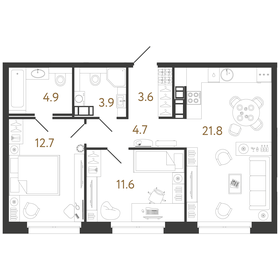 Квартира 63,2 м², 2-комнатная - изображение 1