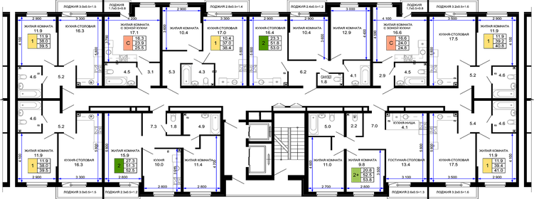 Квартира 39,5 м², 1-комнатная - изображение 2