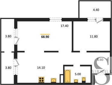 68,9 м², 2-комнатная квартира 7 150 000 ₽ - изображение 68