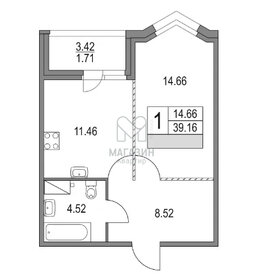 Квартира 39,2 м², 1-комнатная - изображение 2