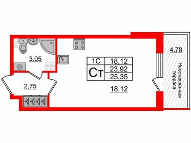 Квартира 23,9 м², студия - изображение 1