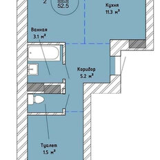 Квартира 53,6 м², 2-комнатная - изображение 2