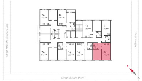 Квартира 34 м², 1-комнатная - изображение 2