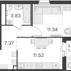 Квартира 35,6 м², 1-комнатная - изображение 3