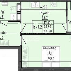 Квартира 44,9 м², 1-комнатная - изображение 2