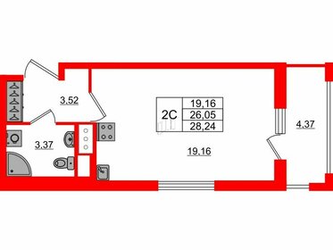 25,4 м², квартира-студия 3 904 413 ₽ - изображение 28