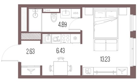 Квартира 27,2 м², студия - изображение 1