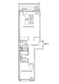 52,3 м², 2-комнатная квартира 9 367 036 ₽ - изображение 38