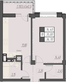 36,7 м², 1-комнатная квартира 6 606 000 ₽ - изображение 17