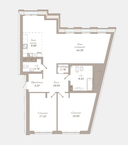 122,8 м², 2-комнатная квартира 122 800 000 ₽ - изображение 50