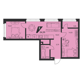 44,4 м², 2-комнатная квартира 4 400 000 ₽ - изображение 92