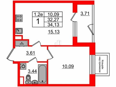 Квартира 32,3 м², 1-комнатная - изображение 1