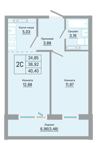 Квартира 40,4 м², 2-комнатная - изображение 1