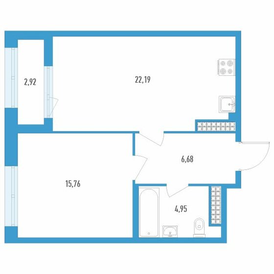 51 м², 1-комнатная квартира 18 374 400 ₽ - изображение 47