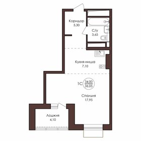 Квартира 36,1 м², 1-комнатная - изображение 1