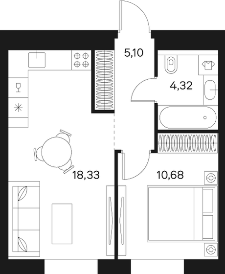39,1 м², 1-комнатная квартира 19 612 820 ₽ - изображение 23