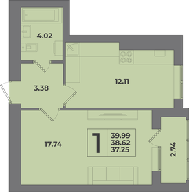 Квартира 40 м², 1-комнатная - изображение 1