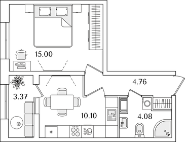 35 м², 1-комнатная квартира 10 821 485 ₽ - изображение 34