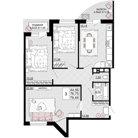 85,5 м², 3-комнатная квартира 10 300 000 ₽ - изображение 53