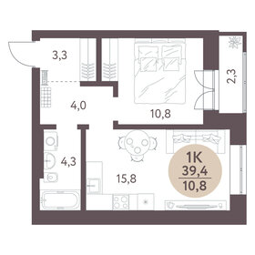 Квартира 39,4 м², 1-комнатная - изображение 2