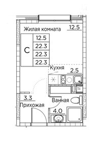 Квартира 22,3 м², студия - изображение 1