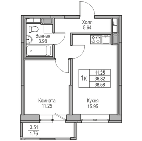 41,2 м², 1-комнатная квартира 6 690 000 ₽ - изображение 152