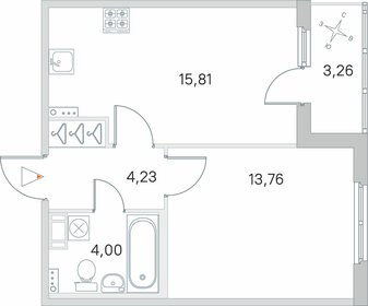 Квартира 39,4 м², 1-комнатная - изображение 1