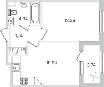 Квартира 40,1 м², 1-комнатная - изображение 1