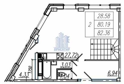 Квартира 88 м², 2-комнатная - изображение 1