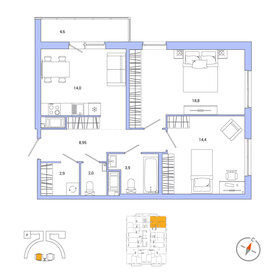 70 м², 2-комнатная квартира 8 500 000 ₽ - изображение 151