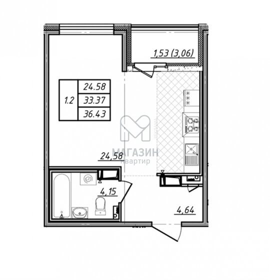 34,9 м², квартира-студия 11 050 000 ₽ - изображение 23