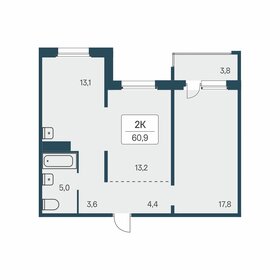 59,7 м², 2-комнатная квартира 6 400 000 ₽ - изображение 69