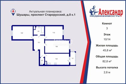 Квартира 82,8 м², 3-комнатная - изображение 1