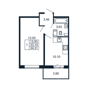 33,3 м², 1-комнатная квартира 5 868 888 ₽ - изображение 71