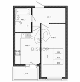 Квартира 39,6 м², 1-комнатная - изображение 1