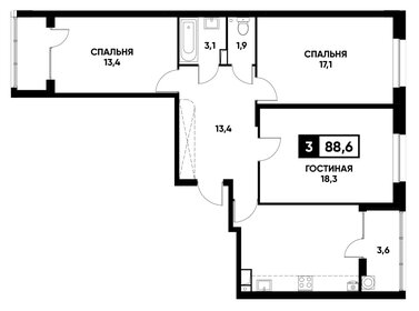 117 м², 3-комнатная квартира 16 990 000 ₽ - изображение 95