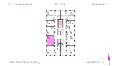 32,8 м², 1-комнатная квартира 16 381 172 ₽ - изображение 44