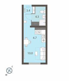 26,3 м², квартира-студия 3 999 000 ₽ - изображение 34