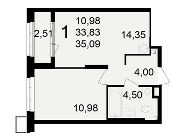 45 м², 2-комнатная квартира 3 300 000 ₽ - изображение 118