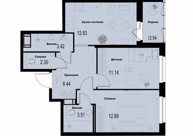 Квартира 56,3 м², 2-комнатная - изображение 1