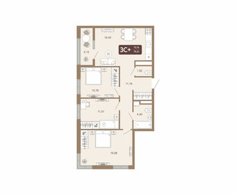 80 м², 3-комнатная квартира 7 100 000 ₽ - изображение 108