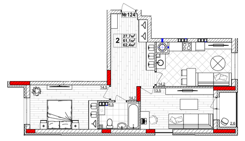 64 м², 3-комнатная квартира 6 980 000 ₽ - изображение 77