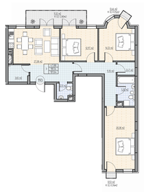 Квартира 101,6 м², 3-комнатная - изображение 1