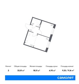 Квартира 32 м², 1-комнатная - изображение 1