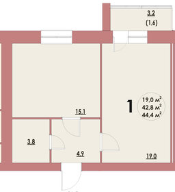 38,8 м², 1-комнатная квартира 4 300 000 ₽ - изображение 29