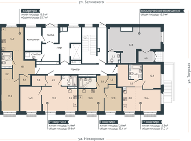 59,5 м², 1-комнатная квартира 15 529 500 ₽ - изображение 27