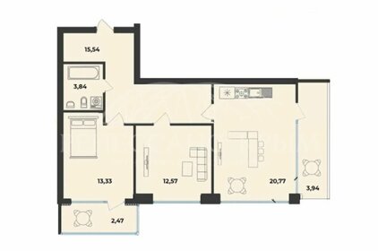 Квартира 72 м², 2-комнатная - изображение 1