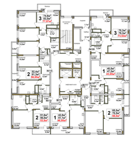 70,7 м², 2-комнатная квартира 15 695 400 ₽ - изображение 39