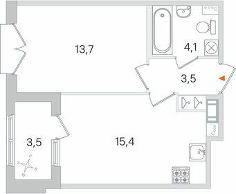 Квартира 38,5 м², 1-комнатная - изображение 1