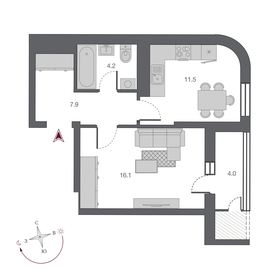 44,6 м², 2-комнатная квартира 6 100 000 ₽ - изображение 80